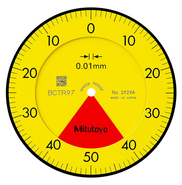 Dial Gauge, Lug Back, ISO Type One Revolution, Shockproof, 0,8mm, 0,01mm 2929A