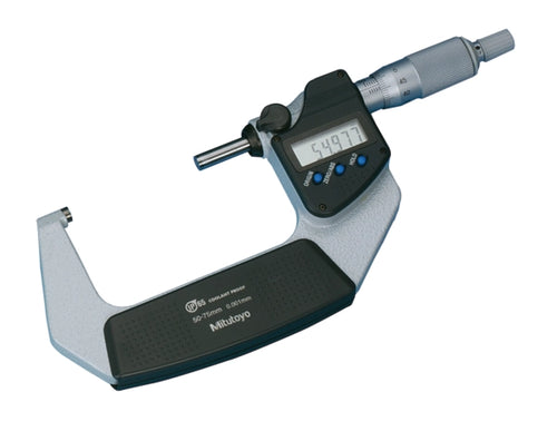 Mitutoyo Digital Micrometer IP65,Metric 50-75mm with Output Ratchet stop 293-232-30