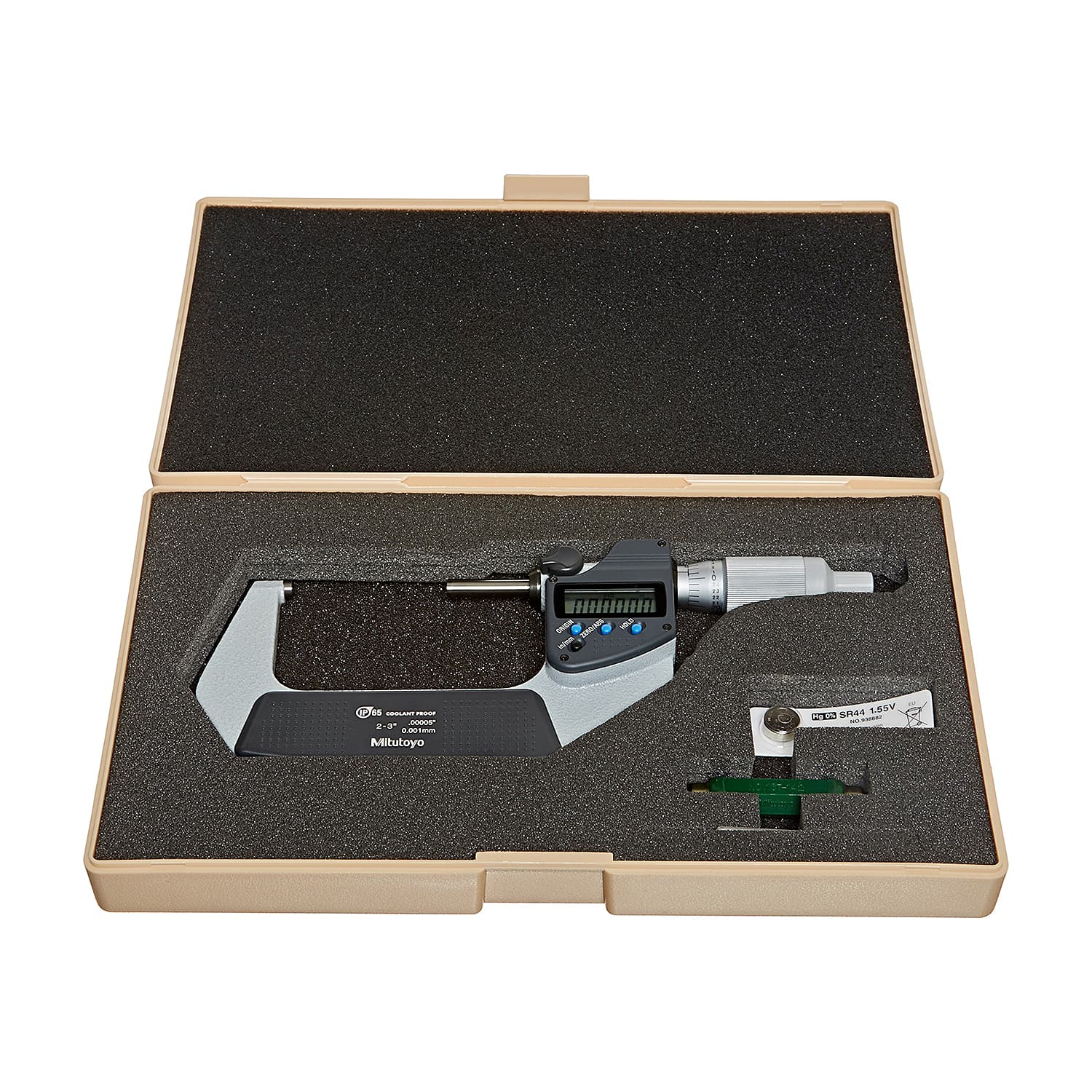 Mitutoyo Digital Micrometer IP65, Inch/Metric 75-100mm/3-4", with Output Item number:  Ratchet Thimble 293-724