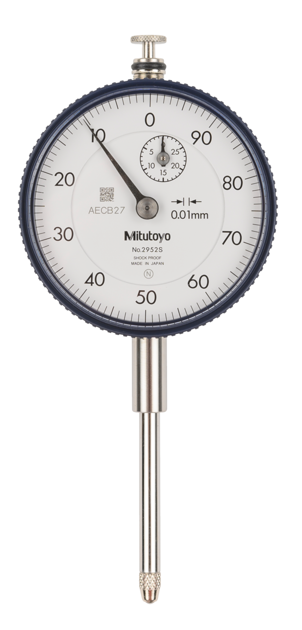 Dial Gauge, Flat Back, ISO Type Reverse Dial Face, 30mm, 0,01mm 2952AB