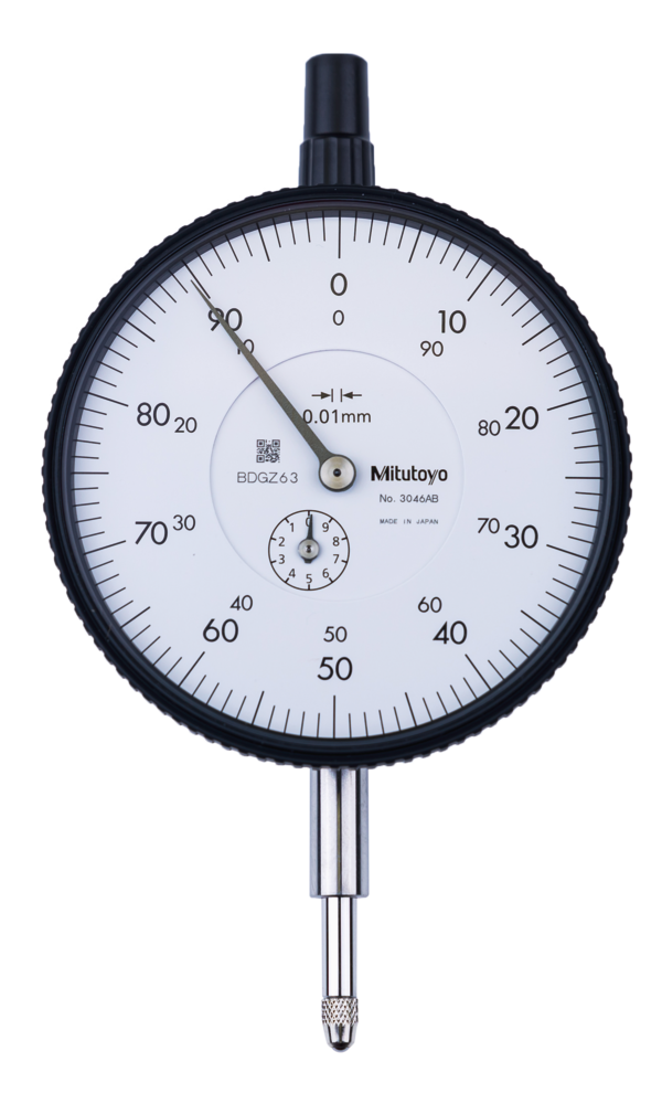 Dial Gauge, Flat Back, ISO Type 10mm, 0,01mm 3046AB