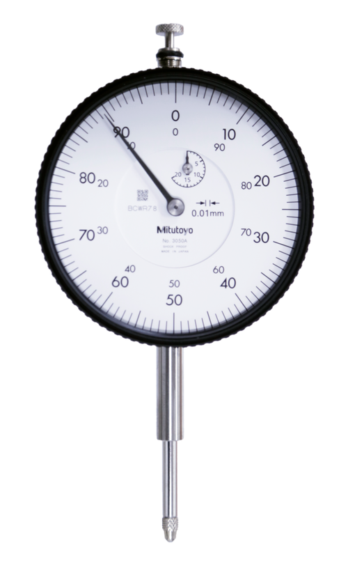 Dial Gauge, Flat Back, ISO Type 20mm, 0,01mm 3050AB