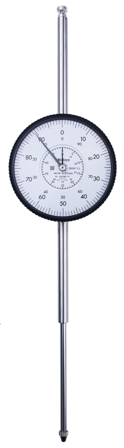 Dial Gauge, Lug Back, ISO Type Jewelled Bearing, Shockproof, 80mm, 0,01mm 3060A-19