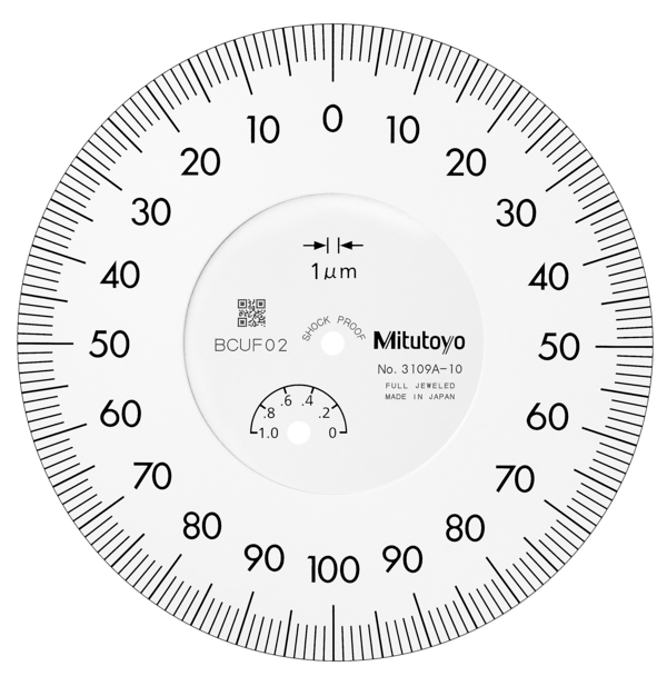 Dial Gauge, Lug Back, ISO Type Jewelled Bearing, Shockproof, 1mm, 0,001mm 3109A-10