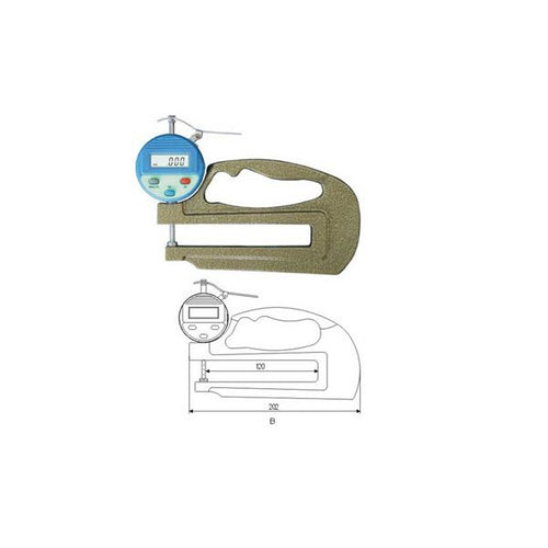 INSPEC 316-151 DIGITAL THICKNESS GAUGE 0-10MM X.01MM X 100mm Throat depth