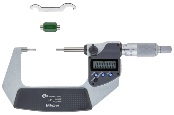 Mitutoyo Digital Spline Micrometer IP65 Inch/Metric, 25-50mm/1-2", 3mm Measuring Face 331-352-30