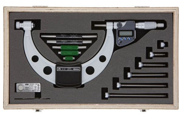 Mitutoyo Digital Micrometer Interchangeable Anvil Inch/Metric, 150-300mm(6-12"), IP65, incl. 6 Anvils 340-352-30 ( Inspec 106-62-400)