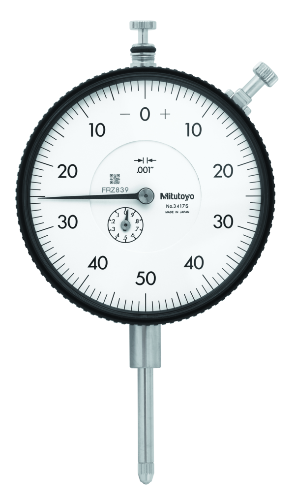 Dial Gauge, Lug Back, ANSI/AGD Type 1", 0,001" 3417A Face 3.07"