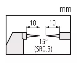 Point Micrometer with Hardened Tip 1-2", 15° Tip 112-178