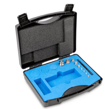 Kern 344-034, Kern M1 Sets 1mg - 100g in a plastic case Cylindrical shape, polished stainless steel Dust-brush, tweezers and gloves to handle the weights.