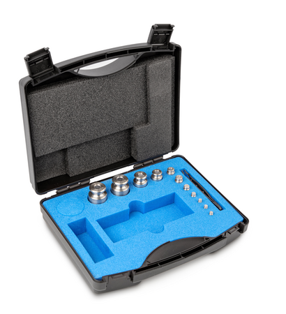 Kern 344-044-600, Kern M1 Sets 1g - 200g in a plastic case Cylindrical shape, polished stainless steel Dust-brush, tweezers and gloves to handle the weights. DKD Certificate of Calibration Included