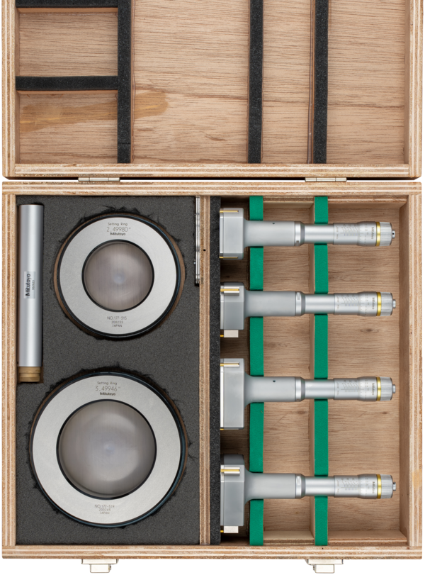 Mitutoyo 2-Point Internal Micrometer Holtest Set 2-4" (4 pcs.) 368-919