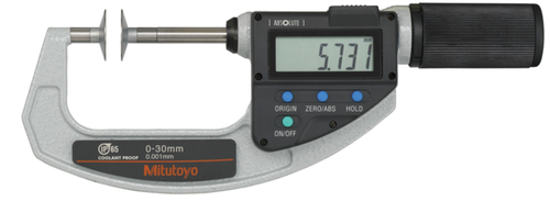 Mitutoyo Digital Disc Micrometer QuickMike, IP65 Inch/Metric, 1-2,2", Disk=20mm 369-422-20