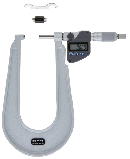Mitutoyo Digital Sheet Metal Micrometer IP65 25-50mm, Spherical Anvil 389-262-30