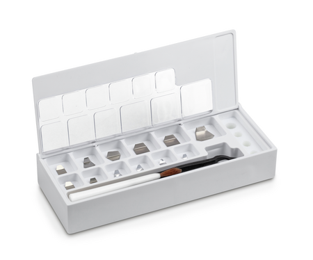 Kern 348-22, M1 1 mg - 500 mg Set of weights in plastic box, Aluminum / German Silver