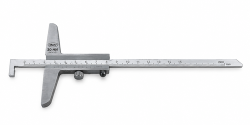 Mahr 4127351 Depth Gauges Mahr Vernier Depth Gauge with hook Graduation: .05mm Model: 30N Range: 150mm Base Length: 100mm