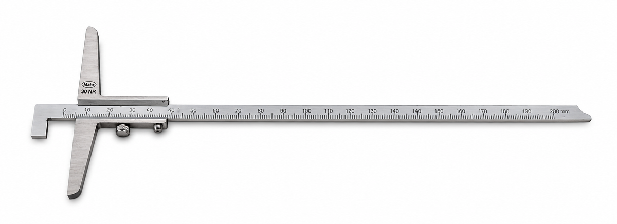 Mahr 4127352 Depth Gauges Mahr Vernier Depth Gauge Graduation: .05mm Model: 30NH Range: 300mm Base Length: 150mm Hook Type