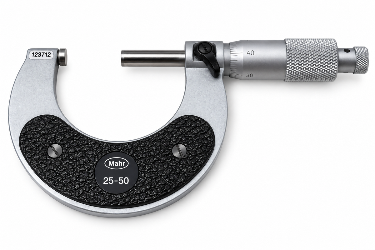 Mahr 4131001 Mechanical Micrometers 25-50mm Reading .01mm Accuracy .004mm Style 40SH