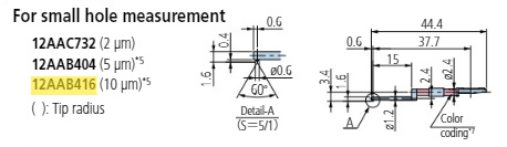 Small hole stylus - R10µm; 90° for Surftest; Formtracer SV-C 12AAB416