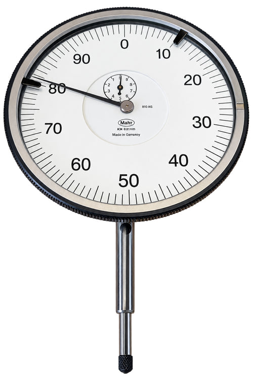Mahr Dial Gauge, Flat back, ISO Type 10mm, 0,01mm  4322250 face diameter 100mm