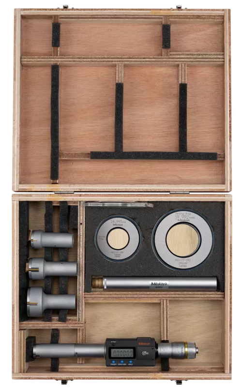 Mitutoyo Digital 3-Point Internal Micrometer Set 20-50mm, Interchange. Head IP65, 468-973