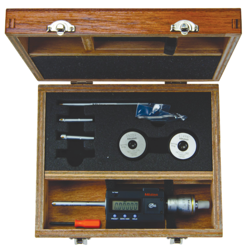Mitutoyo Digital 3-Point Internal Micrometer Set 0,275-0,5", Interchange. Head IP65, 468-976 with free UKAS Certificate