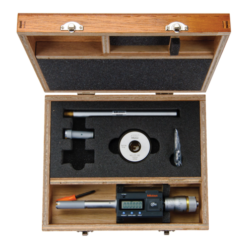 Mitutoyo Digital 3-Point Internal Micrometer Set 0,5-0,8", Interchange. Head IP65, 468-977 with free UKAS Certificate