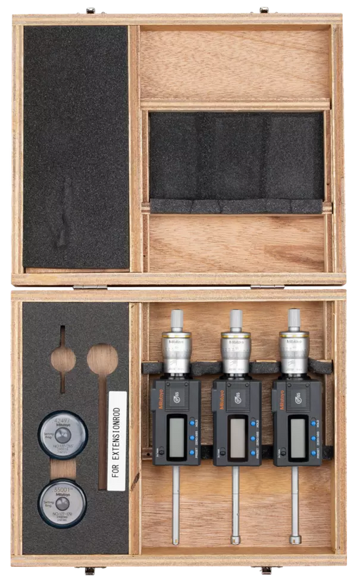 Mitutoyo Digital 3-Point Internal Micrometer Set 0,275"-0,5", Complete Unit, IP65, 468-986 with free UKAS Certificate