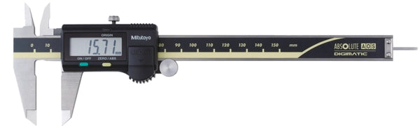 Mitutoyo Digital ABS AOS Caliper 0-150mm  x .01mm 500-158-30 1.9mm Round Depth bar