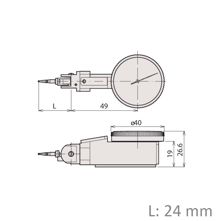 Mitutoyo 513-304-10E (0.01mm) Universal Type Dial Test Indicator 8mm Stem 0.8mm