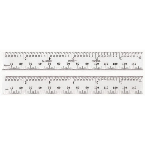 Starrett C636ME-150 Spring Tempered Steel Rule With Millimetre Graduations, 150mm Length, 19mm Width, 1.2mm Thickness