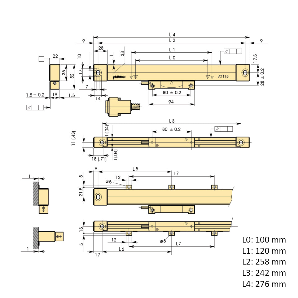 Linear Scale AT116 1000mm/40" 539-287-30R