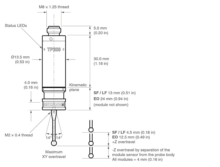 TP200 low force stylus module Product code: A-1207-0011