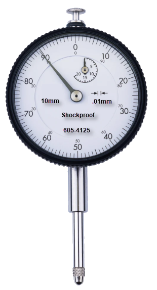 MHC Standard Indicator, flat Back, ISO Type, 10mm, 0,01mm 605-4125