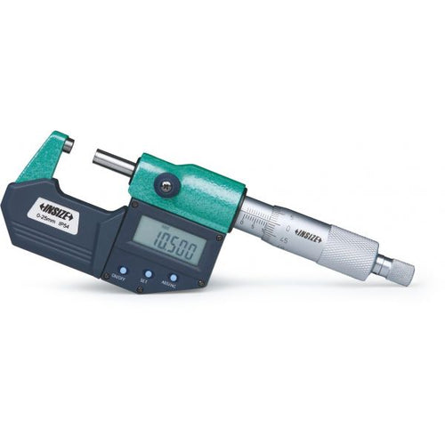 Insize Digital Outside Micrometer Range 1-2"/25-50mm Resolution .00005"/.001mm 3108-50