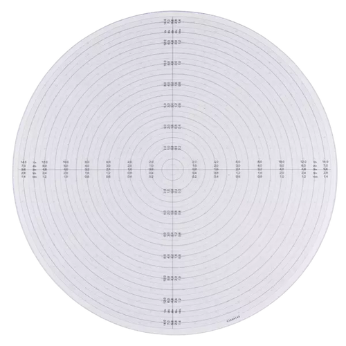 63AAA531 Radius chart ø 250 mm Overlay chart for measuring projector