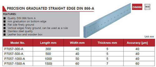 P7057-300-A Graduated Straight Edge DIN 866-A 300