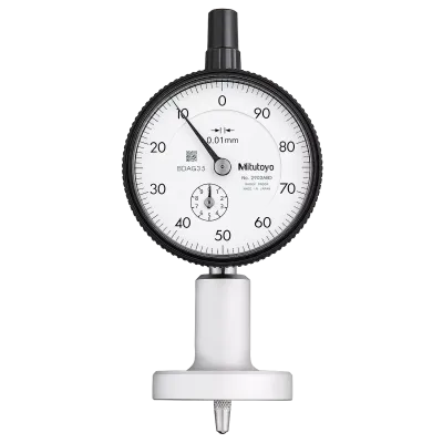 Dial Indicator Depth Gauge 0-10mm, Ball Point Contact Element, Round Base 7224A