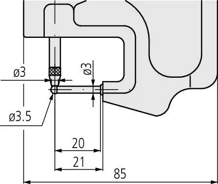 Mitutoyo Dial Indicator  Tube Thickness Gauge, 0-10mm 7360A