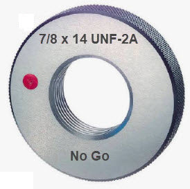 UNF Ring Gauge Class 2A (No-Go) Size 7/8-14 UNF Code Number P9028-N7814 With UKAS Certificate of Calibration