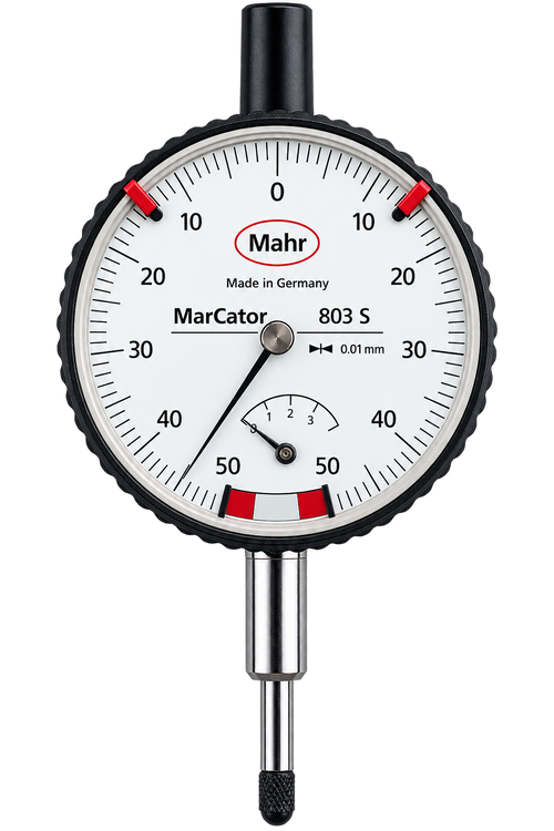 Mahr 4317250 Plunger Indicators Accuracy: DIN 878 Graduation: 0.01mm Model: 810SB Range: .8mm Reading: 0-40-0 : 8mm Type: Single revolution