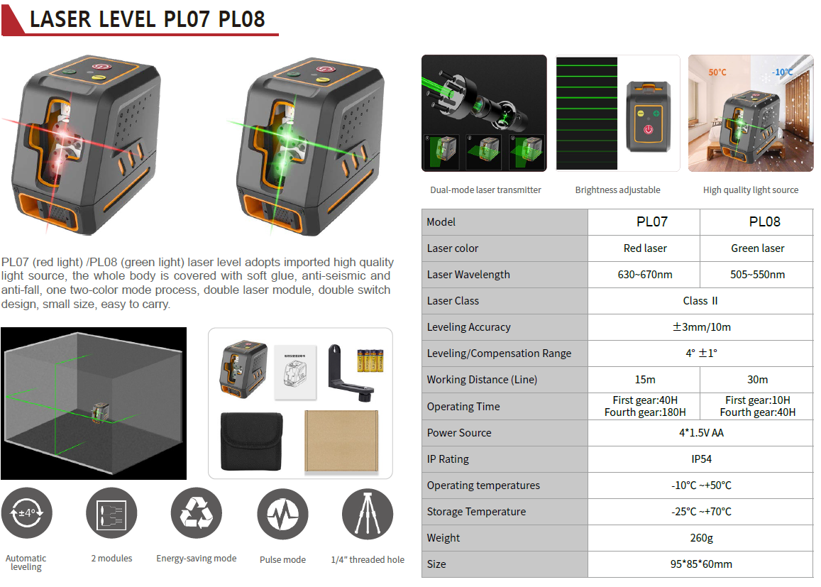 PL08 Laser Level PL07 PL09