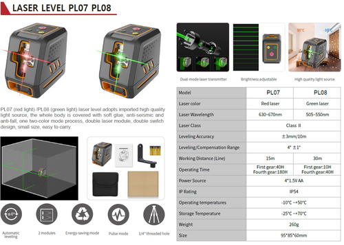 PL08 Laser Level PL07 PL09