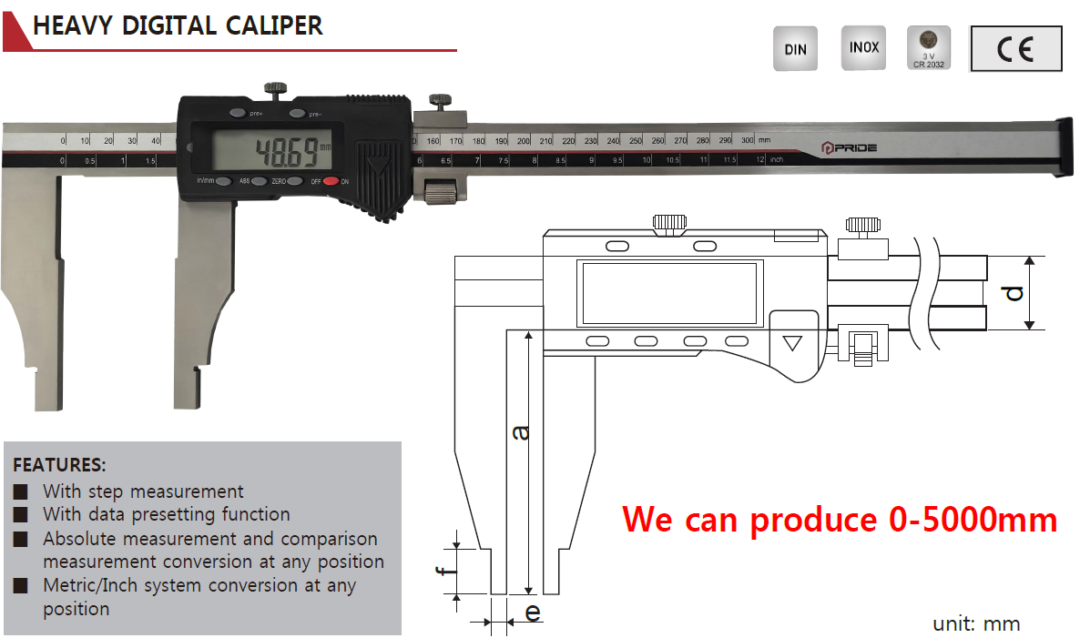 P1027-600 Heavy Duty Digital Caliper 0-600mm/24"