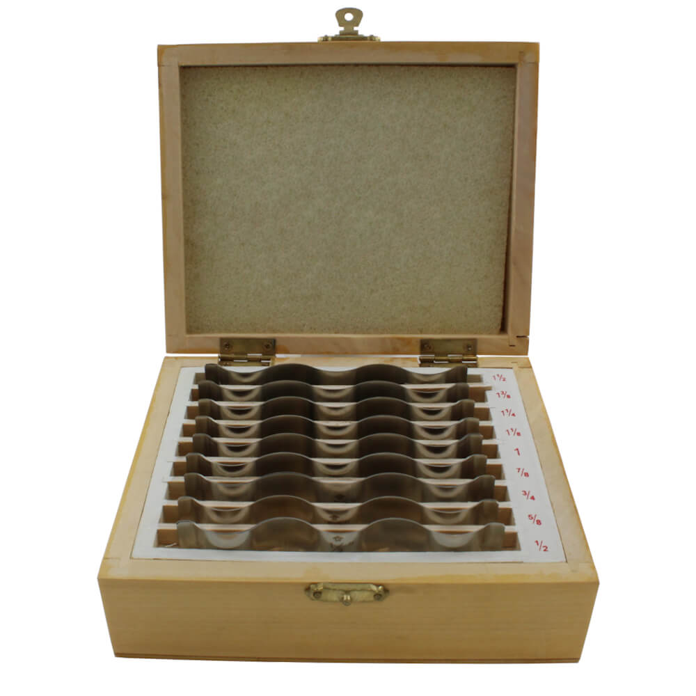 MHC 637-7400 Sets of Parallels Description : 9 Piece Wavy Parallel Set Sizes : 1/2" 5/8" 3/4" 7/8" 1" 1-1/8" 1-1/4" 1-3/8" 1-1/2"