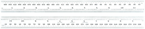 Starrett C636ME-300 Spring Tempered Steel Rule With Millimetre Graduations, 300mm Length, 25.4mm Width, 1.2mm Thickness