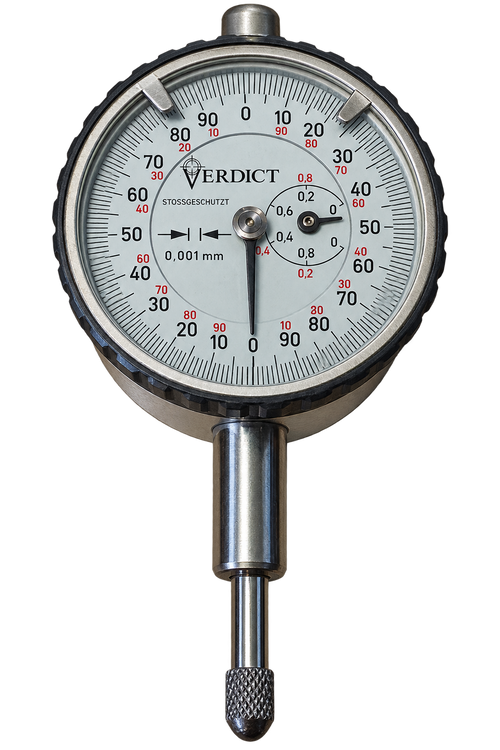 Verdict 23/2015 Kaefer High Precision Dial Gauge KM 1000 S shockproof Dial Indicator, 40mm face graduation, Reading 0.001 mm Range 1 mm Range per revolution 0.2 mm