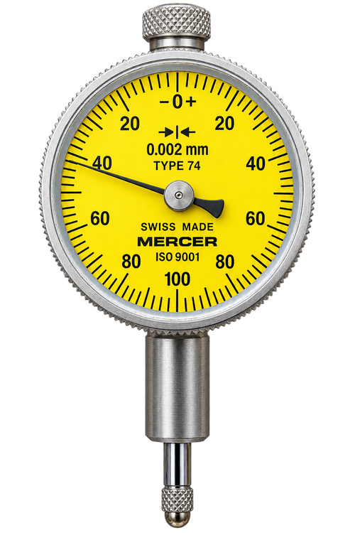 TESA 01416051 Merser no 74 Miniature Indicator 28mm face, .002mm  graduation, Range 0.2mm