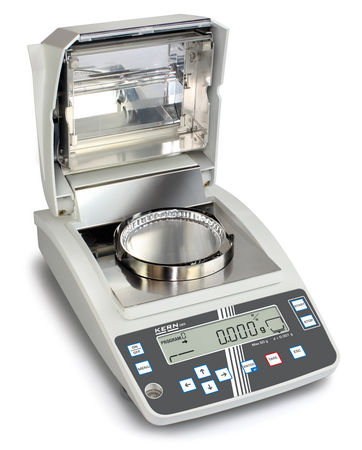 Kern Moisture analyser DBS 60-3, Weighing capacity [Max]	60 g Readability [d] 0,001 g Weighing system	Single-Cell Temperature [Min] (°C) 50 °C Temperature [Max] (°C) 200 °C