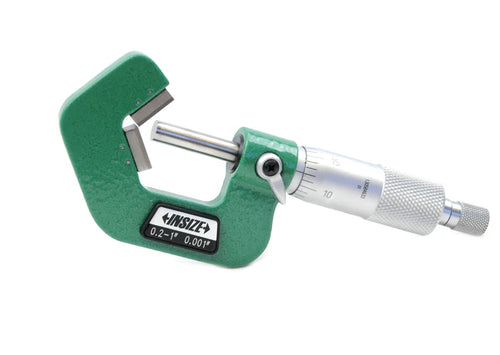 Insize V Anvil 3 Flute Micrometers .02-.8" x .001" 3290-083